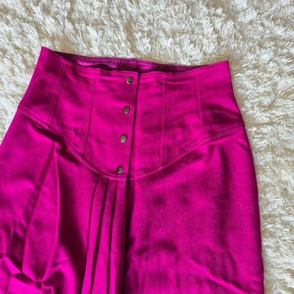 JOSEPHHO Womens 100% Wool Magenta Midi Skirt Size 10 Western Vintage - Picture 3 of 11